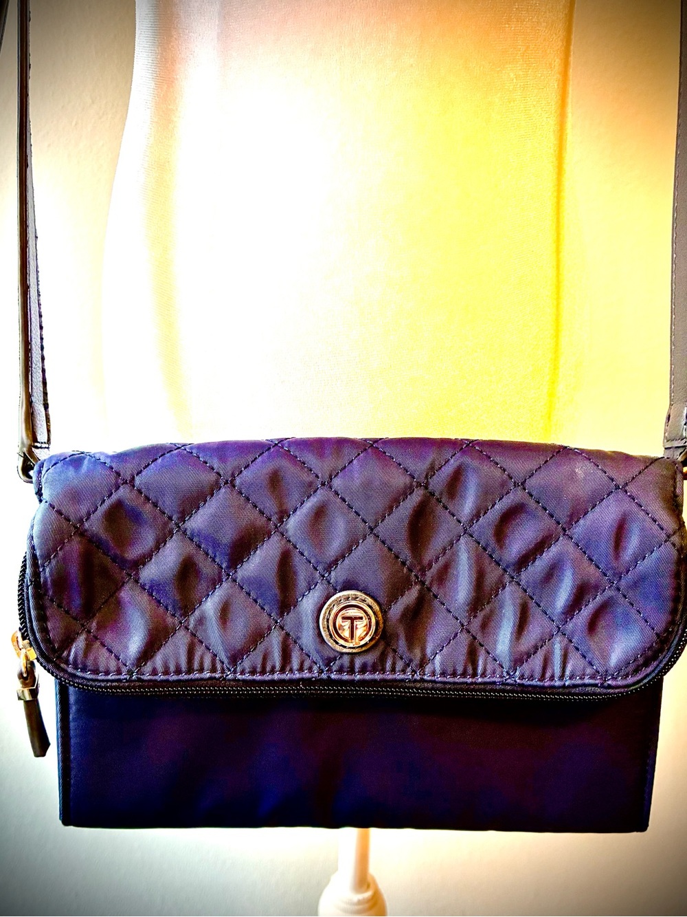 Talbots Quilted Flap Crossbody Bag - Navy